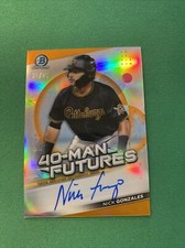 2021 Bowman Chrome 40-Man Futures Autograph Orange Nick Gonzales #/25