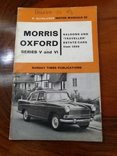Morris Oxford Series V + VI Motor Manual Sunday Times 1962 Book