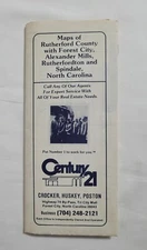 Vintage Map Rutherford County Rutherfordton Spindale Forest City NC Advertising