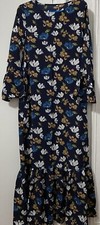 Eid Sale Floral Print Long Muslim Kaftan Jilbab Dress Large 57” Size Medium 56”