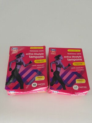 2 Rite Aid Active Lifestyle Tampons Regular 36 Count