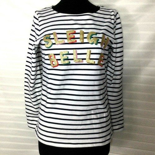 Joules Women’s Christmas Top Shirt long Sleeve Stripes Siz 8