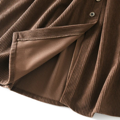 Women A-line Midi Skirt High Elastic Waist Pleated Belt Thermal Button Down - Picture 11 of 22