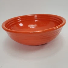 Vintage Bauer Los Angeles Ringware Nappy Serving Bowl Orange No 9 3 Inner Rings