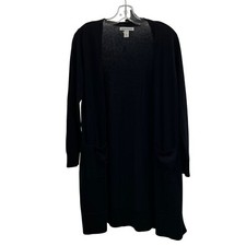 Amazon Essentials Women's Open Cardigan Black Size Medium Pockets