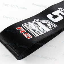 1x Black Jdm Gk5 Rs Racing Car Tow Towing Strap Belt Recovery Hook For Honda Fit