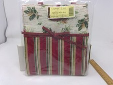 Longaberger Fabric Holiday Gift Bag Holiday Stripe / Holiday Botanical