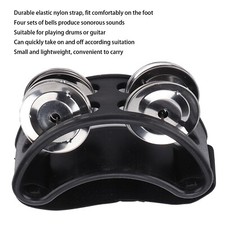 Foot Tambourine Shaker Percussion Drum Set Metal Jingle Bell Musical Instrument