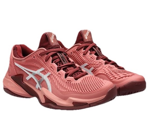 ASICS Court FF 3 Flauto Schiuma Granato Chiaro Bianco Donna Taglia 8,5 - Foto 2 di 11