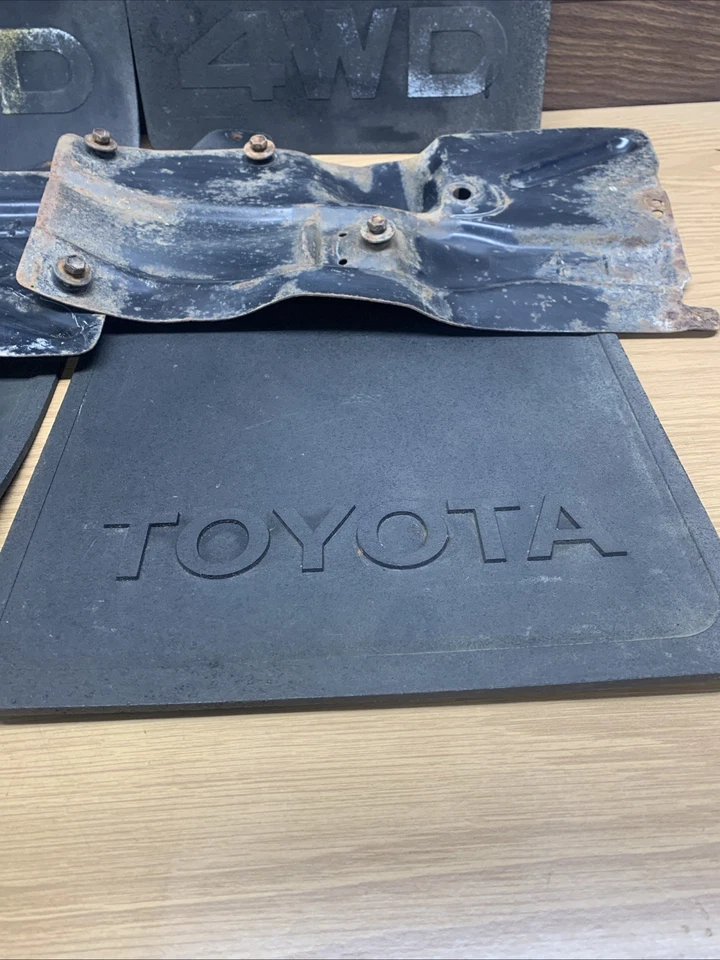 84 85 86 1988 Toyota 4WD Pickup Truck Mud Flaps Splash Guards W/BRACKET OEM - Image 3 of 4