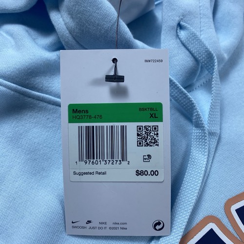 Nike Men’s Hoodie San Antonio Spurs Victor Wembanyama #1 NWT Light Blue XL - Picture 5 of 8