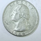 1964 D Washington Quarter 90% Silver, Circulated Coin #5592