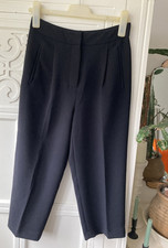 WILFRED-Black cropped trousers. Size: 2 See meas. below