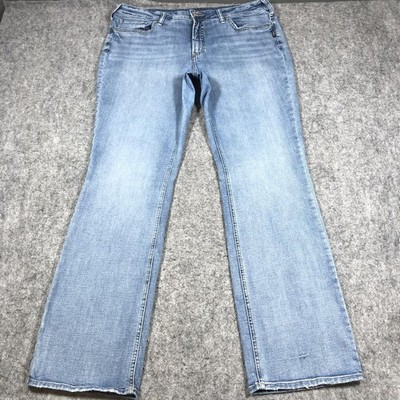 Silver Jeans Co Suki Jeans Womens 20 Plus High Rise Slim Boot Light Wash Stretch
