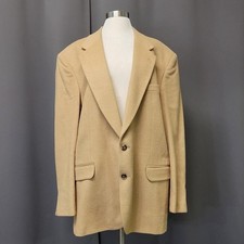 Vintage 70s Hunt Valley Sport Coat Tan 100 Camel Hair Two Button Blazer 44L USA