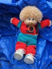 Cabbage Patch Kids Vintage 16 in Doll Curly Blonde Hair Blue Eyes Red Teal Outf…