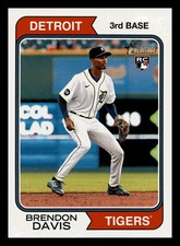 Brendon Davis RC 2023 Topps Heritage #67 Rookie Detroit Tigers Mint