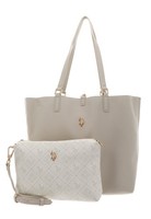 U.S. Polo Assn. Malibu Shopping Bag L Schultertasche Tasche Ivory Creme Neu