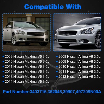 Power Steering Pressure Hose For Nissan Altima & Maxima 3.5L V6 2008-2014 – Replacement For 497209N00A, 3403716