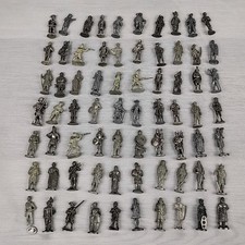 Lot of 70 Vintage Metal Soldier Figures  Various Brands  1.5"