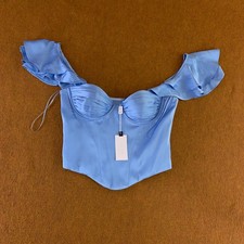 ASTR The Label Womens Size Small Blue Corazon Corset Top NWT