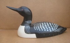 Jim Harkness Common Loon Duck Decoy Stayner Ontario 1996 Carved Wood Signed  14”
