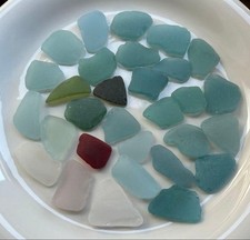 Rare Sea Glass from Japan Surf-Tumbled Beach Glass Mixed Colors Craft Lot