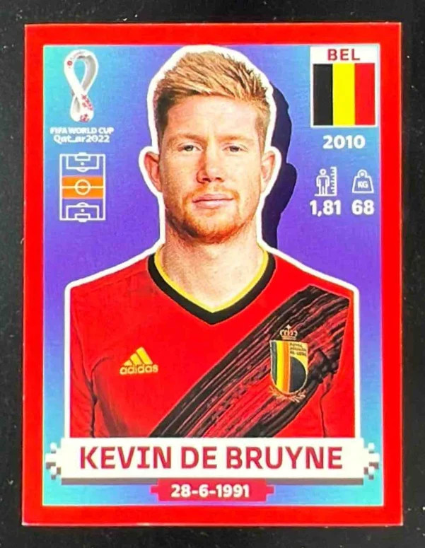 2022 Panini FIFA World Cup: Qatar Stickers Red #BEL11 Kevin De Bruyne