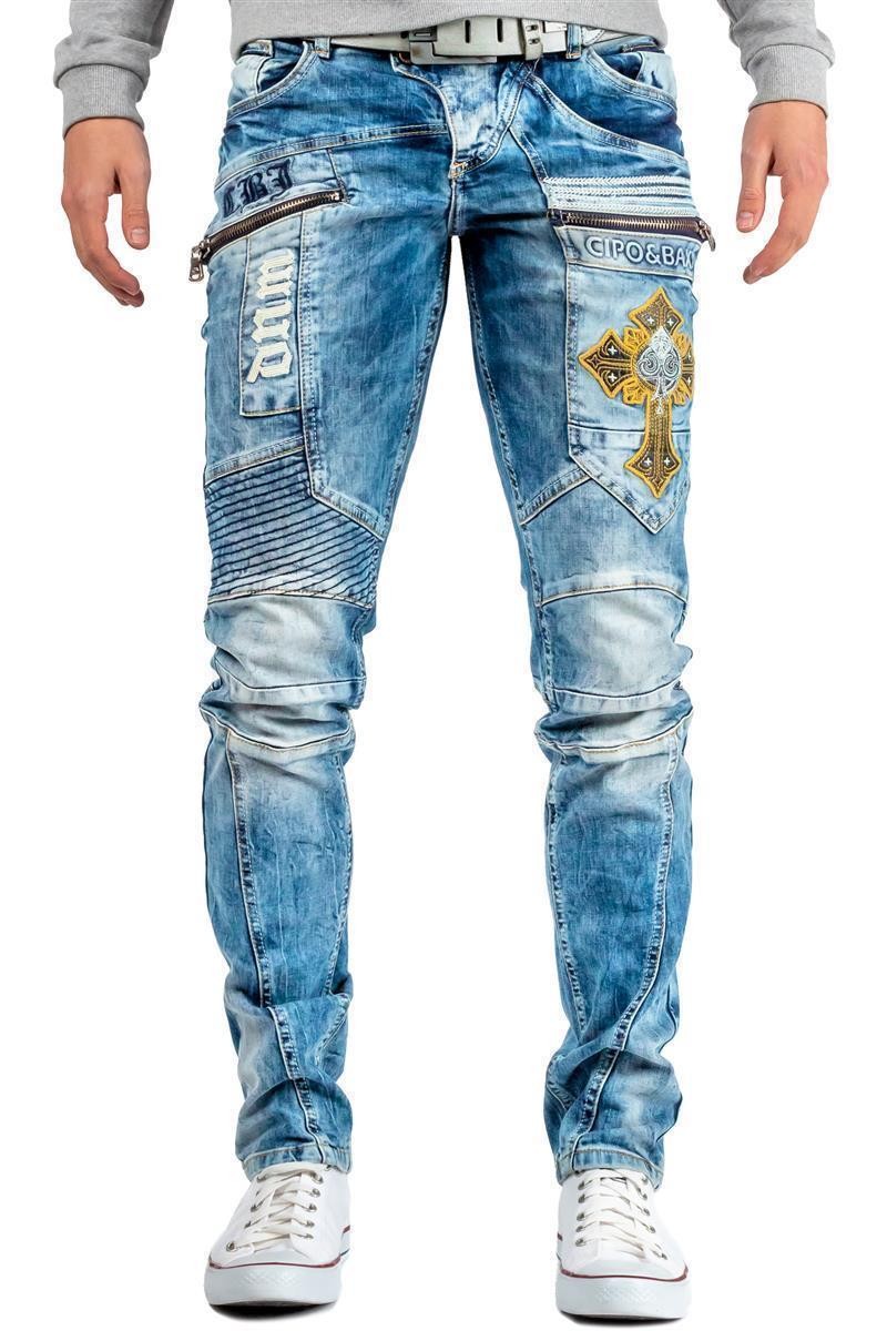 Cipo & Baxx Union CD149 - Pantalones Vaqueros Para Hombre Con Costuras