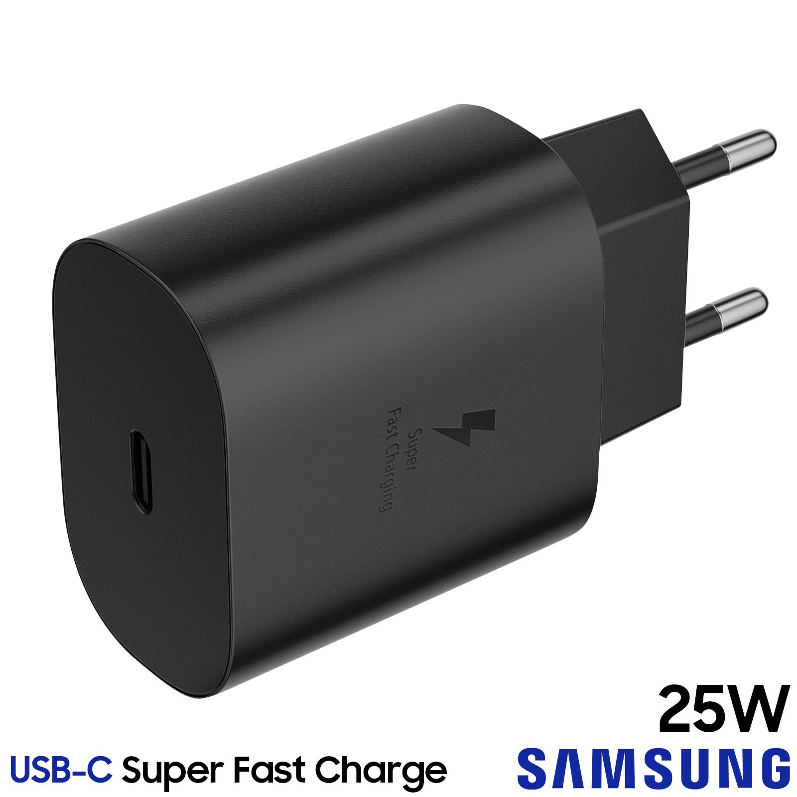 Chargeur secteur USB-C 25W compatible charge rapide compact noir - 3