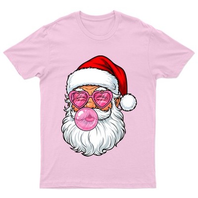 Weihnachtsmann Kaugummi Herz Brille T-Shirt Unisex Geschenk Retro Lustig Damen Vintage