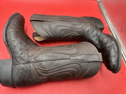 TECOVAS full quill ostrich Cowboy Boot Men 9 D - Picture 8 of 9