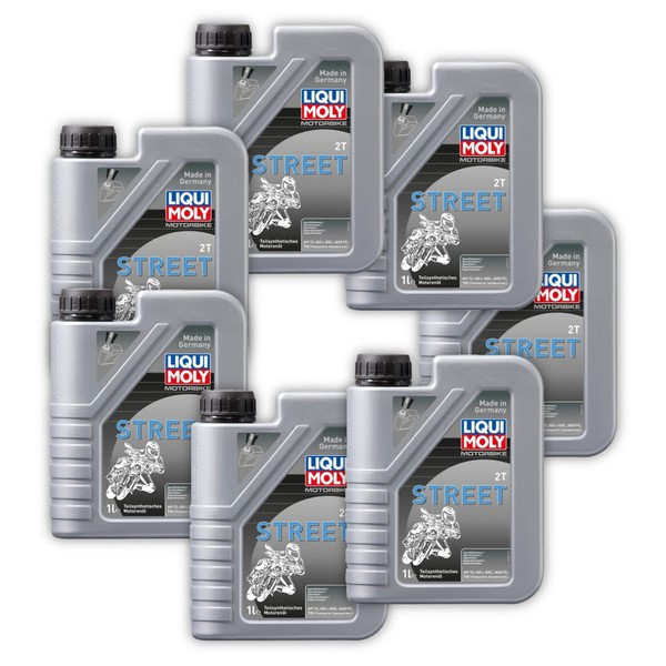 7X MotoröL Liqui Moly 1504 Motorbike 2T Teilsynthetisch 1 Liter ISO L-EGC-image