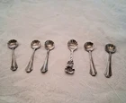 Sterling Silver Mini Spoon Set of 6 Collectible Flatware,salt cellar 2in.
