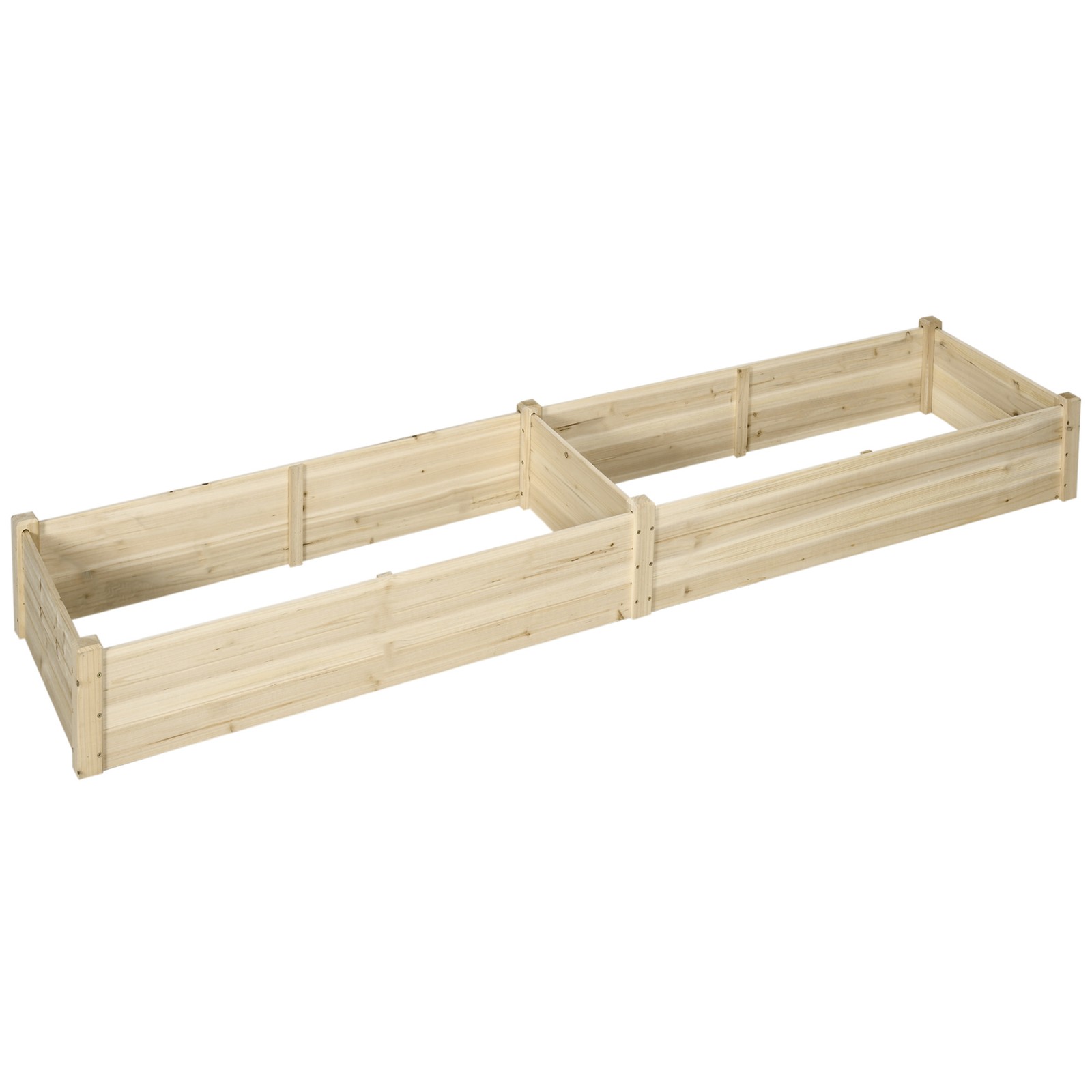 Outsunny Cassone Orto Legno Abete 244x61cm - Struttura Rinforzata