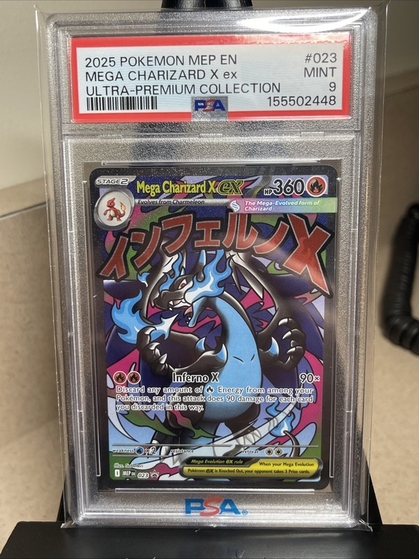Pokémon TCG Mega Charizard X Ex Holo Promo Me: Mega Evolution 023 EN PSA 9