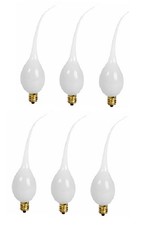 6 Silicone Dipped, Electric Candle Lamp Chandelier Bulbs 7 Watt E12 Base