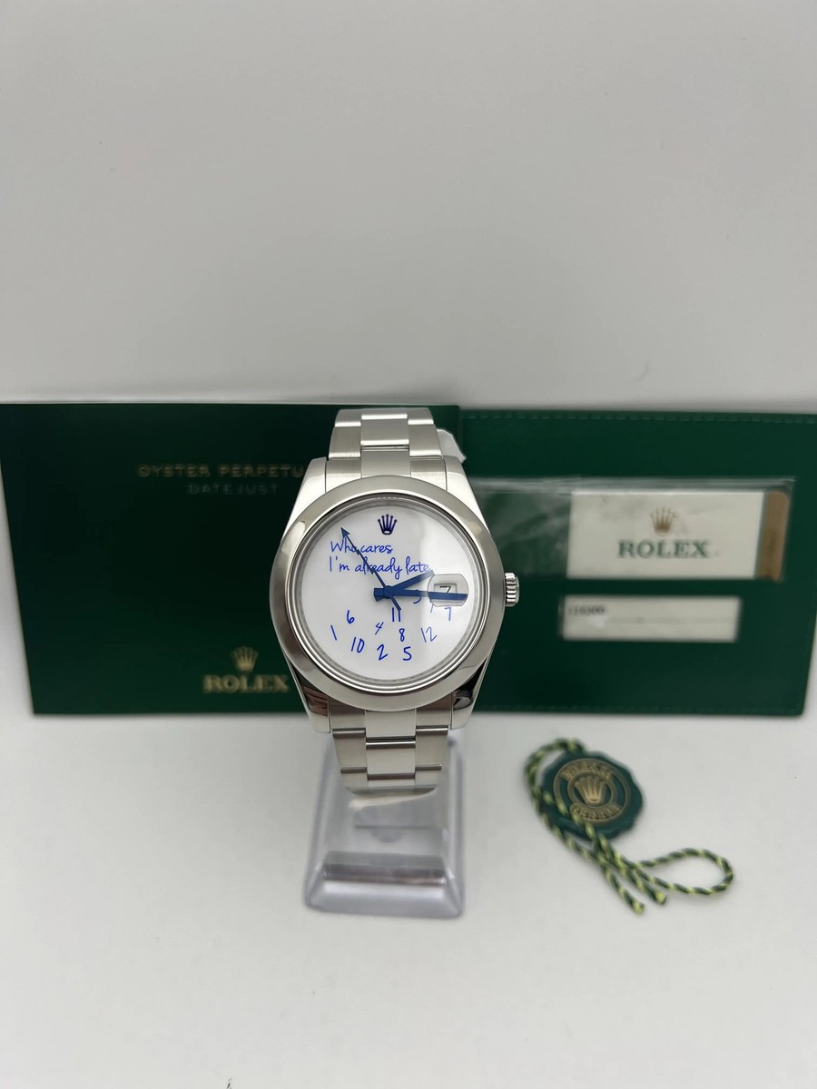 Rolex Datejust 41mm 116300 Who Cares I'm Already Late Blue Dial