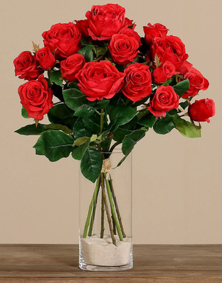 PUR FLEUR Premium-Bouquet Rosen sortenrein rot Höhe 51cm, Ø 38cm N54