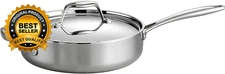 Signature Tri-Ply Clad Stainless Steel 3-Quart Saute Pan with Lid Induction