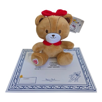 Build-A-Bear Workshop Hello Kitty 6'' Plush Bear Certificate NWT