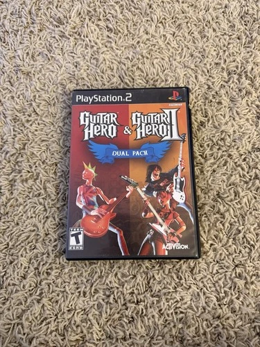 Guitar Hero & Guitar Hero II Dual Pack (Sony PlayStation 2, 2007) TESTED