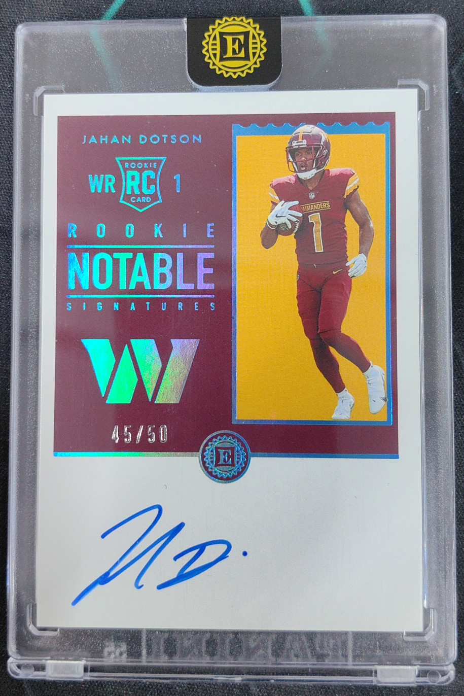 Jahan Dotson Panini Encased Rookie Notable Signatures #RNSJD Sapphire