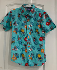 Disney Lilo & Stitch Hawaiian Shirt Kids 5/6 Button Up Vacation Tropical