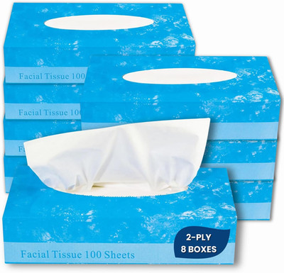 Facial Tissue, Tissue Paper, Facial Tissue Paper, 2-Ply, Soft and Strong, Flat B