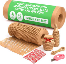 Honeycomb Packing Paper for Moving 15" X 131', 80GSM Eco Friendly Honeycomb Pape