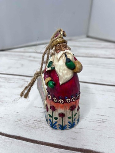 Jim Shore 2002 Heartwood Creek Santa w/ Pipe Ornament