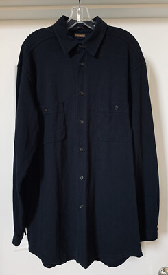 COACH Men's Black Long Sleeve Button Front 100% Cotton Shirt Size