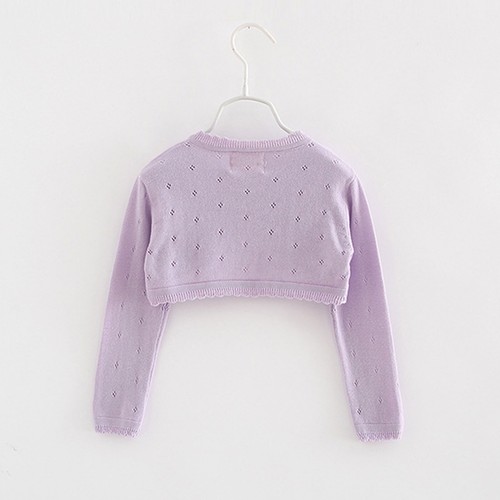 Girls Long Sleeve Cardigan Kids Button Closure Knitted Shrug Cropped Sweater Top - Picture 11 of 39