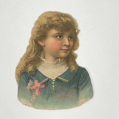 Ayer's Sarsaparilla Victorian Trade Card Die Cut Curled Red Hair Headache 